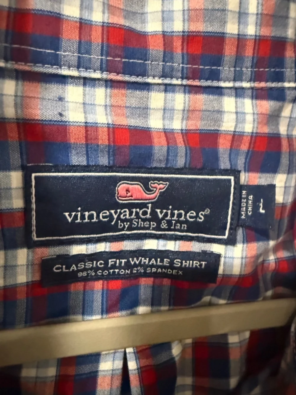 Vineyard Vines Classic Fit Whale Button Down Shirt - LARGE